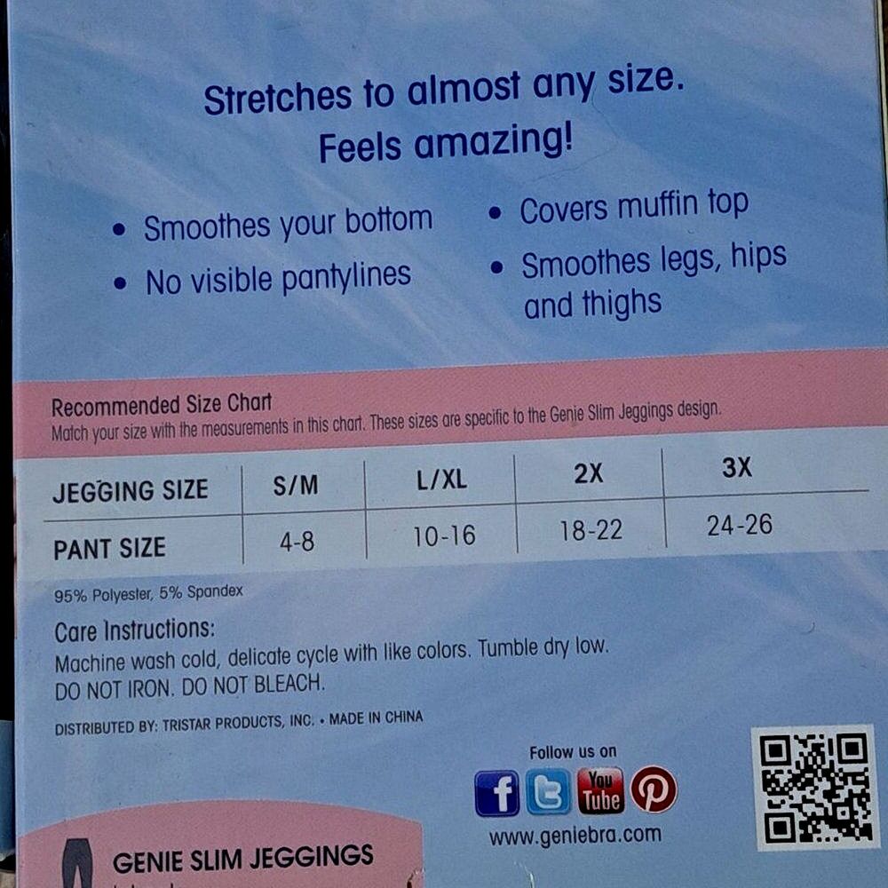 Genie 2Pk As Seen on TV Ultra Soft Plush Lining Black Jeggings Women's S/M - Picture 8 of 9